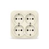 Розетка IONICH, 4-х постовая, слоновая кость
