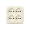 Розетка IONICH, 4-х постовая, слоновая кость