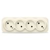 Розетка IONICH, 4-х постовая, слоновая кость