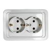 Розетка IN HOME Classico 2128, 2-х постовая, белый