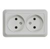 Розетка IN HOME Bolleto 7102, 2-х постовая, белый
