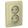 Розетка Schneider Electric Blanca, 2-х постовая, бежевый