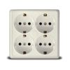 Розетка UNIVersal Олимп, 4-х постовая, слоновая кость