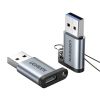 Переходник (адаптер) USB(Am)-USB Type-C(F), серый, UGREEN US276 (50533)