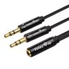 Кабель Jack 3.5mm(F) 2xJack 3.5mm(M), 20 см, Telecom
