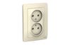 Розетка Schneider Electric Blanca, 2-х постовая, молочный