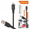 Кабель Lightning 8-pin-USB, 1 м, черный GoPower GP01L