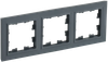 Рамка IEK BRITE РУ-3-БрГ, 3-поста, графит