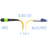 Патч-корд оптический SNR SNR-PC-MPO/APC-8LC/UPC-SM-A-1m 1 м