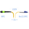 Патч-корд оптический SNR SNR-PC-MPO/APC-8LC/UPC-SM-A-2m 2 м