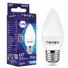 Лампа светодиодная E27 свеча/C37, 10 Вт, 6500 K, TOKOV ELECTRIC