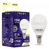 Лампа светодиодная E14 шар, 10 Вт, 3000 K, TOKOV ELECTRIC