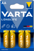Батарейка Varta Longlife, AA (LR6-20F), 1.5V, 4 шт