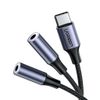 Кабель-разветвитель USB Type-C(M) 2xJack 3.5mm(F), 20 см, UGREEN AV144
