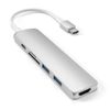 Док-станция Satechi Type-C Slim Multiport Adapter V2 для Apple, серебристый