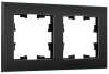 Рамка IEK BRITE металлические РУ-2-1-БрЧ, 2-поста, черный