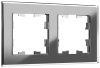 Рамка IEK BRITE стеклянные РУ-2-2-БрСе, 2-поста, серый