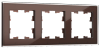 Рамка IEK BRITE стеклянные РУ-3-2-БрТБ, 3-поста, темная бронза