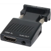 Переходник (адаптер) HDMI(F)-VGA (M)+audio+micro USB, 5 см, VCOM