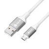 Кабель USB-Micro USB, 1 м, белый/серебристый Greenconnect GCR-UAQC1