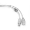 Кабель USB(Am)-USB(Bm), 75 см, прозрачный, Gembird/Cablexpert