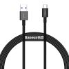 Кабель USB-USB Type-C, 2 м, черный Baseus Superior Series