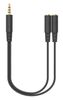Кабель-переходник (адаптер) 2xJack 3.5mm(F) Jack 3.5mm(M), 20 см, A4Tech AD-3P