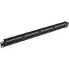 Патч-панель в шкаф 19" 1U, порты: 24xRJ-45 кат. 5e, Neomax NM-PP-1U24P-UC5E-D-101-BK