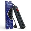 Сетевой фильтр TOKOV ELECTRIC, 5-розеток, 1.8 м, черный