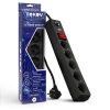 Сетевой фильтр TOKOV ELECTRIC, 5-розеток, 3 м, черный