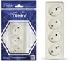 Розетка TOKOV ELECTRIC Frea, 4-х постовая, бежевый
