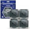 Розетка TOKOV ELECTRIC Nix, 4-х постовая, серый