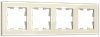 Рамка IEK BRITE BR-M42-G-K10, 4-поста, ванильный