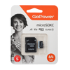 Карта памяти microSDXC GoPower 64Gb Class 10 UHS-I U3
