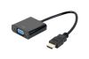 Кабель-переходник (адаптер) HDMI(19M)-VGA(15F), 15 см, Filum (FL-A-HM-VGAF-mjack-0.15M)