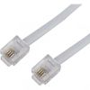 Патч-корд удлинитель REXANT телефонный, 2 м, RJ11-RJ11, белый (18-3021)