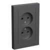 Розетка Schneider Electric AtlasDesign, 2-х постовая, базальт