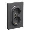 Розетка Schneider Electric AtlasDesign, 2-х постовая, базальт