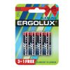 Батарейка Ergolux BL 3+1(FREE), AA (LR6), 1.5V, 4 шт