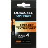 Батарейка Duracell Optimum, AAA (LR03), 1.5V, 4 шт