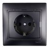 Розетка LEZARD Mira 701-4242-122, однопостовая, черный бархат
