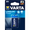 Батарейка Varta Longlife Power, крона (6LR61/6LF22/1604A/1604S/6F22), 9V, 1 шт