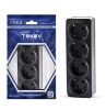 Розетка TOKOV ELECTRIC Frea, 4-х постовая, карбон