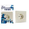 Розетка TOKOV ELECTRIC Pixel, однопостовая, бежевый