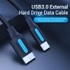 Кабель USB Type-C-Micro USB, 1 м, черный, Vention CQABF