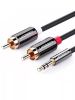 Кабель-переходник (адаптер) Jack 3.5mm(M) 2xRCA(M), 1 м, UGREEN AV102