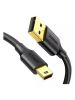 Кабель USB 2.0(Am)-Mini USB 2.0(Bm), 2 м, черный, UGREEN US132