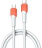 Кабель USB Type-C-USB Type-C, 2 м, белый/оранжевый, LDNIO LC602C