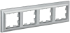 Рамка IEK BRITE РУ-4-Бр, 4-поста, алюминий