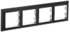 Рамка IEK BRITE РУ-4-Бр, 4-поста, хром/черный